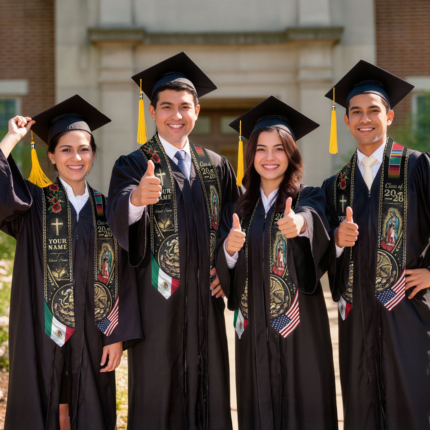 Custom Mexican Graduation Stole 2026 Personalized Mexican Graduation Sash Custom Graduation Stoles
