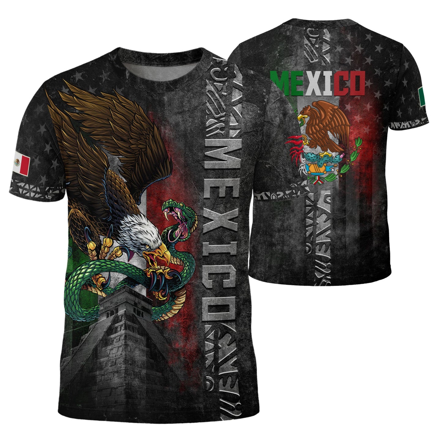Bundle - Mexico Flag Eagle Serpent Aztec Pyramid Heritage Pride Grunge Warrior Shirt (Copy)