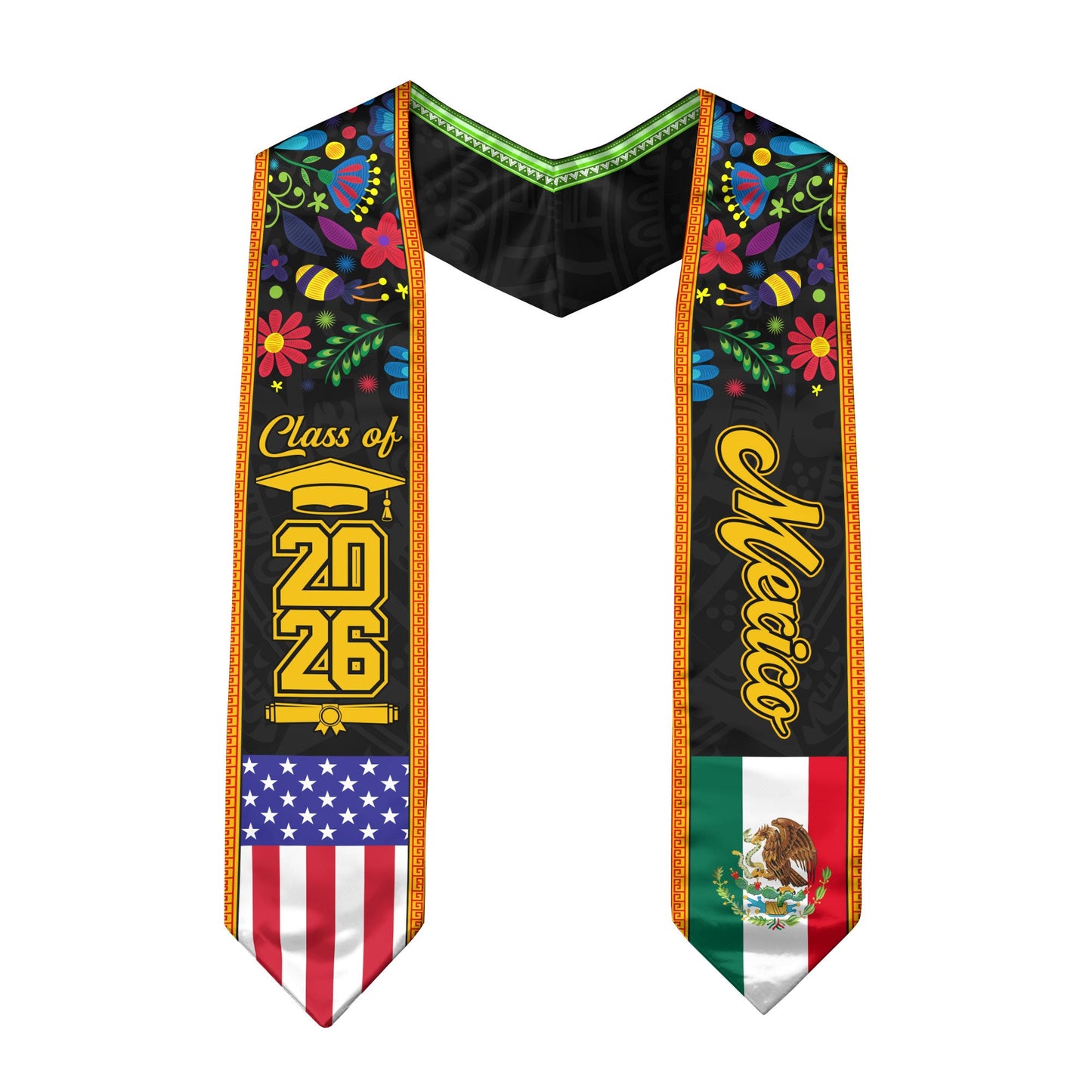 Mexican Stole Mexico 2026, Graduation Sash Elegant Design