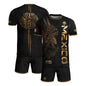 Mexico Black Gold Eagle Aztec Warrior Heritage Soccer Jersey