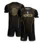 Mexico Heritage Black Tan Arch Design Aztec Empire Pride Graphic Soccer Jersey