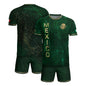 Mexico Heritage Orgullo Mexicano Green Gold Detailed Country Map Aztec Calendar Soccer Jersey