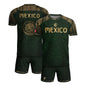 Mexico Heritage Orgullo Mexicano Green Gold Aztec Calendar Sun Stone Soccer Jersey