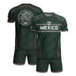 Mexico Soccer Green White Aztec Pattern Football Design - Mexico Fan Heritage Style Shirt