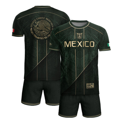 Mexico Green Gold Aztec Eagle Heritage Estados Unidos Mexicanos Soccer Jersey Football