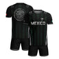 Mexico Soccer Jersey Black Eagle Crest Football Fan Men Shirt Aztec Design Tee