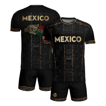 Mexico Soccer Jersey Black Design, Aztec Style Football Shirt for Fans