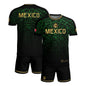 Mexico Soccer Jersey Green Black Aztec Sun Stone - Mexico Fan Heritage Style Shirt