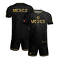 Mexico Soccer Jersey Black Gold Aztec Pattern – Football Shirt for Men Fans