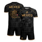 Mexico Soccer Jersey Black Eagle Crest - Aztec Sun Stone Heritage Fan Football Shirt