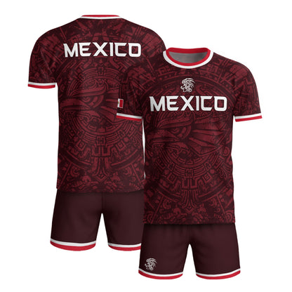 Men's Burgundy Mexico Aztec Eagle Graphic T-Shirt – Tribal Heritage Mexico Print Tee