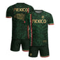 Mexico Soccer Jersey Green Gold Aztec Sun Stone - Mexico National Team Fan Heritage Shirt