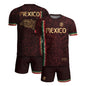 Mexico Soccer Jersey Maroon Gold Aztec Heritage - Mexico National Team Fan Football Shirt