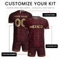 Mexico Soccer Jersey - Aztec Mayan Heritage Pattern - Personalized Maroon Football Shirt