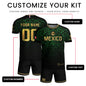 Custom Mexico Soccer Jersey – Green Aztec Calendar Pattern Black Football Shirt
