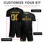 Custom Mexico Soccer Jersey – Black Aztec Heritage Pattern Personalized Football Shirt