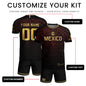 Custom Mexico Soccer Jersey – Maroon Black Aztec Heritage Pattern Personalized Football Shirt