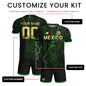 Custom Mexico Soccer Jersey – Black Green Aztec Serpent Lightning Football Shirt