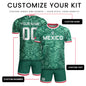 Mexico Soccer Jersey Custom Name - Green Aztec Calendar & Eagle Heritage Football Shirt