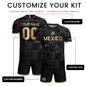 Mexico Soccer Jersey Custom Name - Black Gold Aztec Calendar Heritage Football Shirt