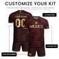 Personalized Mexico Soccer Jersey - Maroon Gold Aztec Calendar Heritage Football Shirt