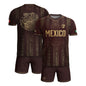 Mexico Soccer Jersey - Maroon & Gold Aztec Sun Stone Heritage Football Shirt