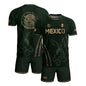 Green Mexico Soccer Jersey Gold Eagle Snake Aztec Mexican Football Shirt