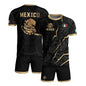 Black Mexico Soccer Jersey Aztec Calendar Design Gold Eagle Heritage Football Shirt