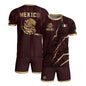 Mexico Soccer Jersey Maroon Aztec Eagle Heritage Gold Trim Mexican Football Shirt