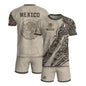 Mexican Heritage Jersey Beige Aztec Design Mexico Eagle Soccer Shirt Men Women