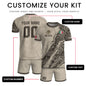 Custom Beige Mexico Soccer Jersey Aztec Eagle Heritage Gold Trim Mexican Football Shirt