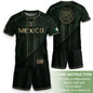Youth Mexico Soccer Jersey Black Gold National Coat of Arms Heritage Football Shirt Set