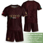 Mexico Soccer Jersey Kid Youth Aztec Calendar Maroon Football Shirt