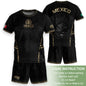 Mexico Kids Soccer Jersey Youth Black Gold Aztec Calendar Eagle Heritage Football Shirt