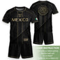 Mexico Youth Football Kit Black Gold Aztec Design Kids Soccer Uniform Elite Sportswear Top