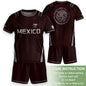 Heritage Inspired Mexico Soccer Jersey, Maroon Silver Eagle Football Shirt for Youth