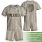 Youth Vintage Football Apparel White Gold Eagle Mexico Soccer Jersey Classic Fan Style