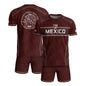 Maroon Mexico Soccer Jersey Aztec Coat of Arms Football Men Shirt Mexico Fan Tee