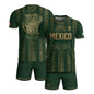 Mexico Soccer Jersey Men Green Gold Aztec Sun Stone Mexican Football Shirt