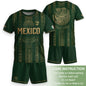 Mexico Soccer Jersey Youth Green Gold Tribal Football Shirt Premium Fan Apparel