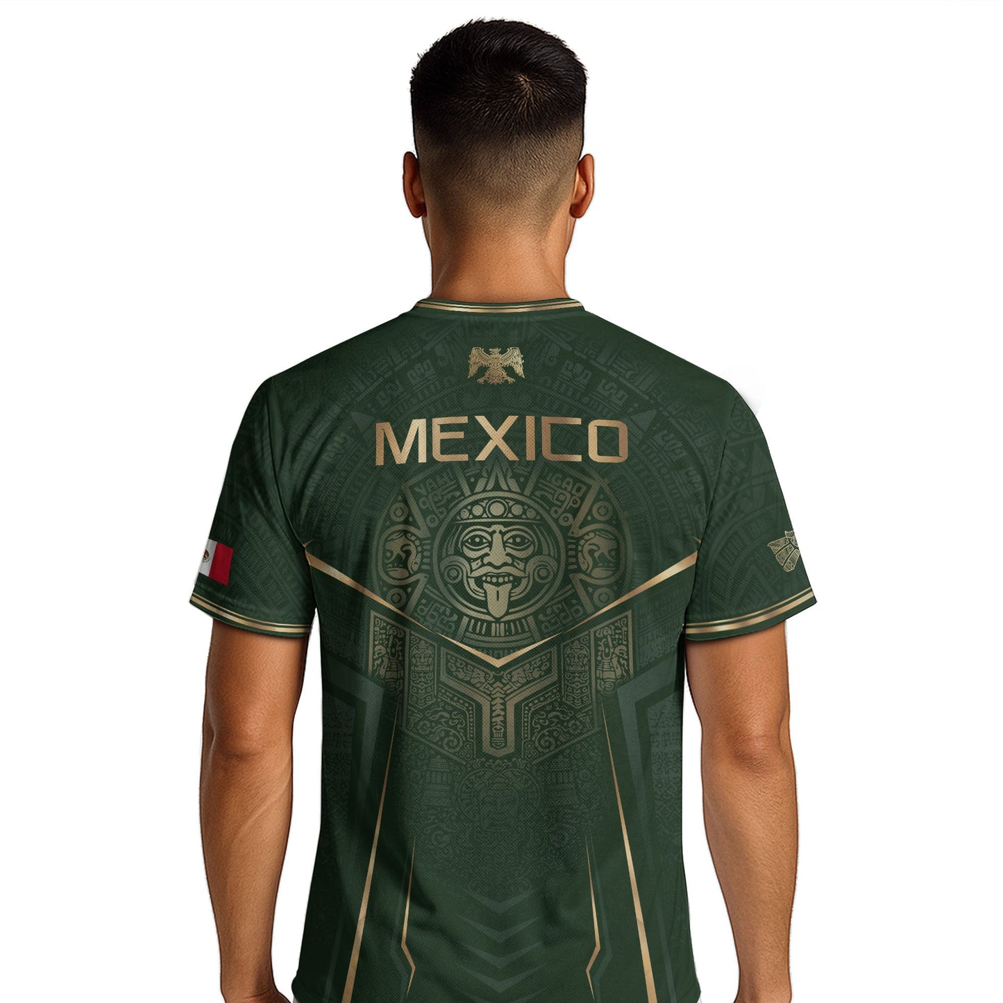Mexico Soccer Jersey Green Aztec Sun Stone Edition - Mexico Fan Heritage Style Shirt