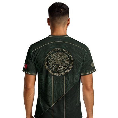Mexico Green Gold Aztec Eagle Heritage Estados Unidos Mexicanos Soccer Jersey Football
