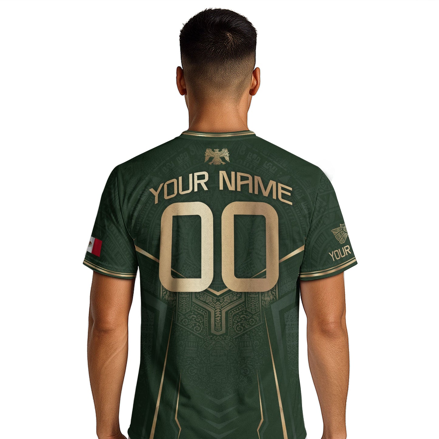 Custom Green Mexico Soccer Jersey Aztec Eagle Emerald Green Football Shirt