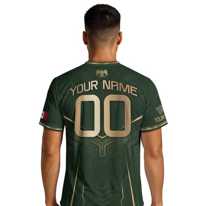 Custom Green Mexico Soccer Jersey Aztec Eagle Emerald Green Football Shirt