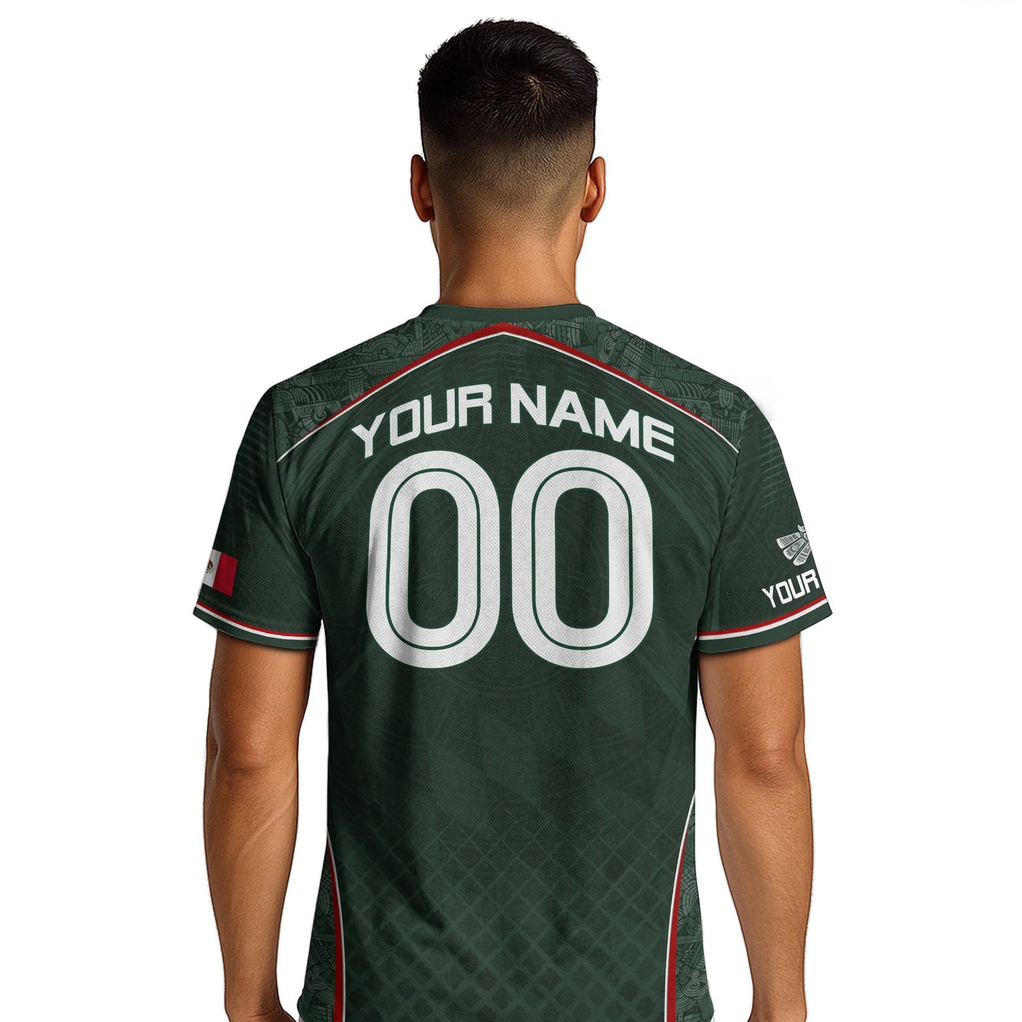 Mexico Soccer Jersey Personalized Name Number Aztec Pattern Green Football Shirt