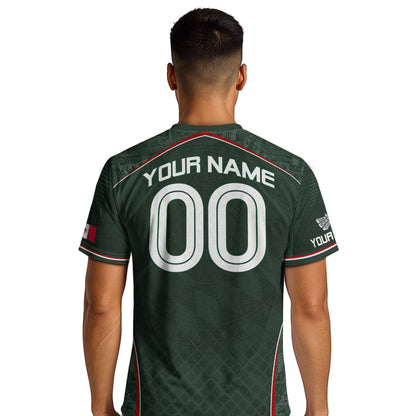 Mexico Soccer Jersey Personalized Name Number Aztec Pattern Green Football Shirt