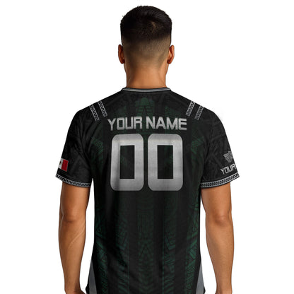 Black Mexico Soccer Jersey Custom Name Number Aztec Warrior Spirit Football Shirt