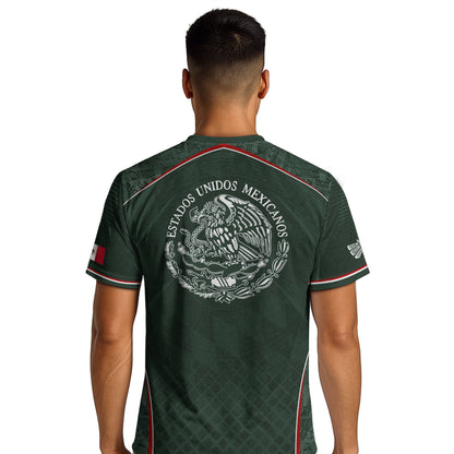 Mexico Soccer Jersey Green National Team Style Football Men Shirt Eagle Crest Fan Tee