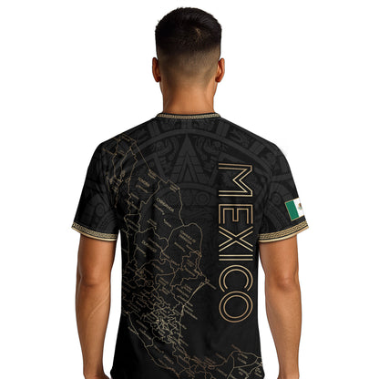 Mexico Soccer Jersey Black Mexico Map - Mexico National Team Fan Football