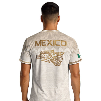 Men's Black Mexico Aztec Calendar Graphic T-Shirt – Gold Mexico Eagle Heritage Print Tee